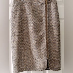 NWT J.Crew, tinsel tweed, knee length skirt with zipper